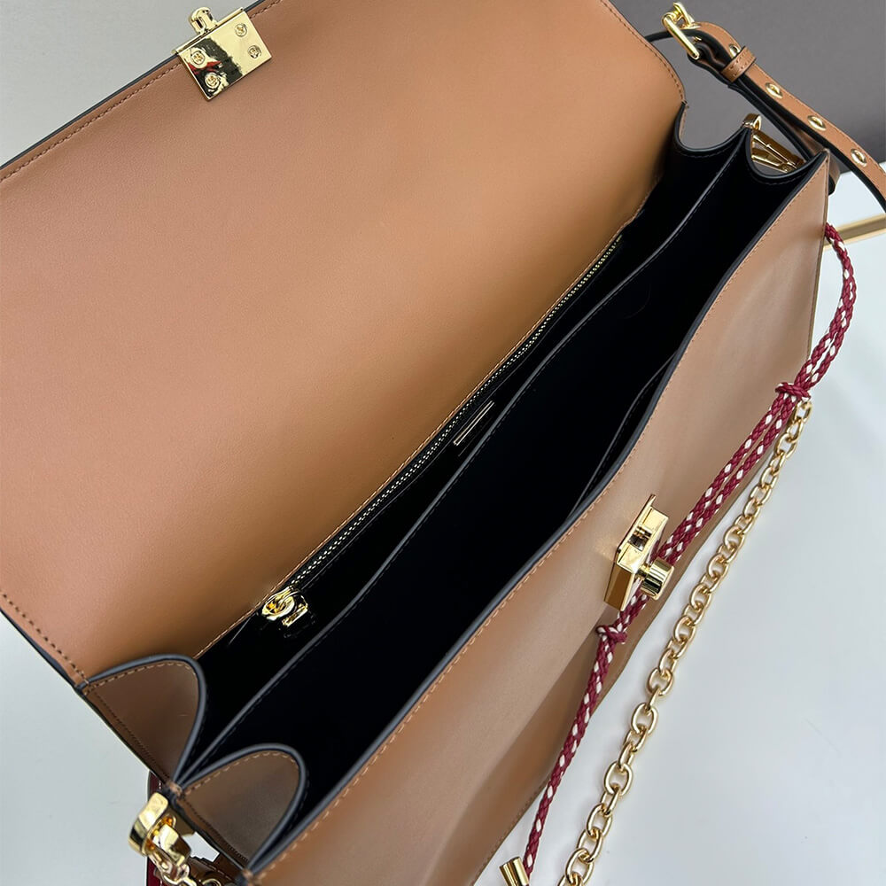 Prada Soft Sound large leather shoulder bag with charms(high-end grade)