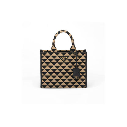Small Prada Symbole jacquard fabric handbag