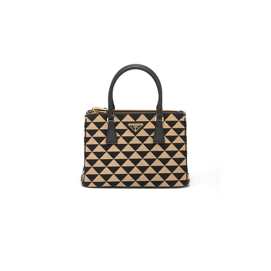 Small Prada Galleria embroidered fabric bag