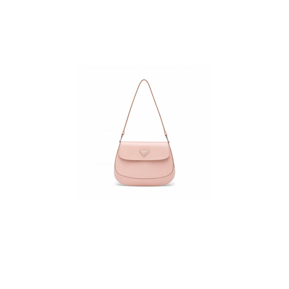 Small Prada Cleo brushed leather shoulder bag with flap