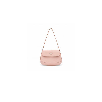 Small Prada Cleo brushed leather shoulder bag with flap