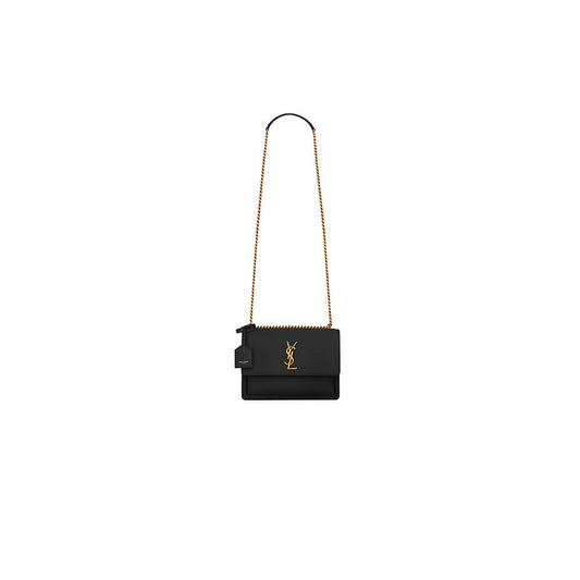 SUNSET MEDIUM CHAIN BAG IN SMOOTH LEATHER