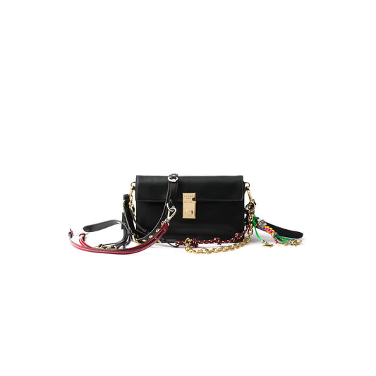 Prada Soft Sound small leather shoulder bag with charms(high-end grade)