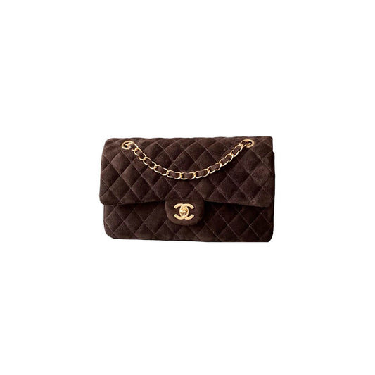 CHANEL Suede Classic Double Flap Handbag(HIGH-END GRADE)
