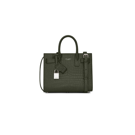 YSL SAC DE JOUR NANO IN EMBOSSED CROCODILE SHINY LEATHER