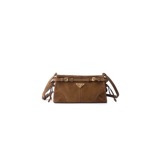 Prada Small Prada Bonnie suede shoulder bag(HIGH-END GRADE)