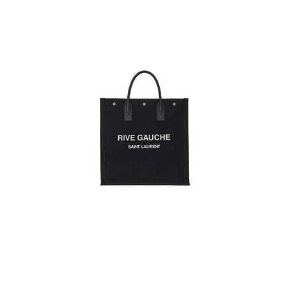 RIVE GAUCHE NORTH/SOUTH TOTE BAG IN PRINTED CANVAS AND LEATHER