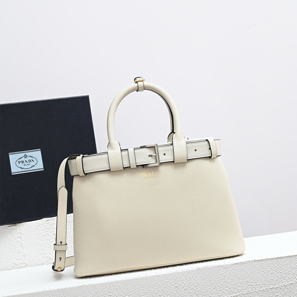 Prada Buckle small leather handbag with belt(high-end grade)