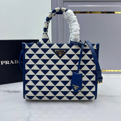 Small Prada Symbole jacquard fabric handbag