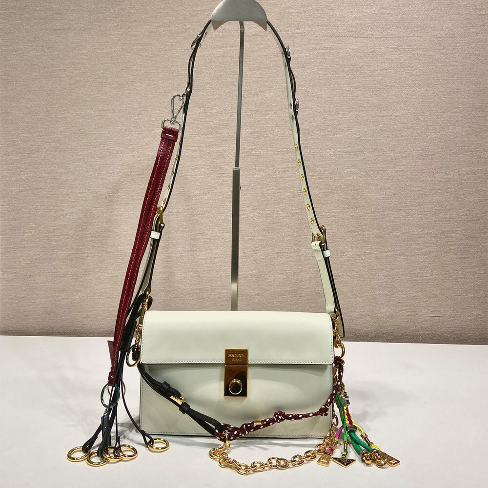 Prada Soft Sound small leather shoulder bag with charms(high-end grade)