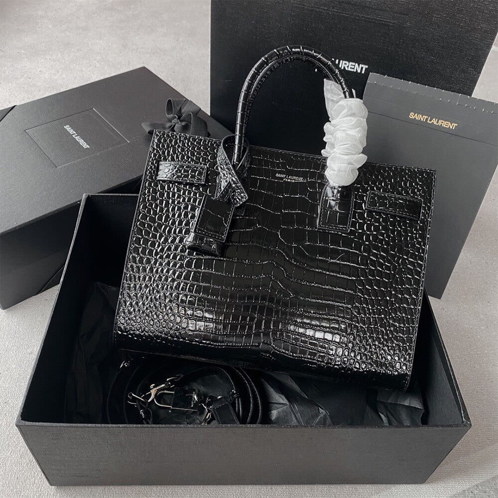 YSL SAC DE JOUR BABY IN CROCODILE-EMBOSSED