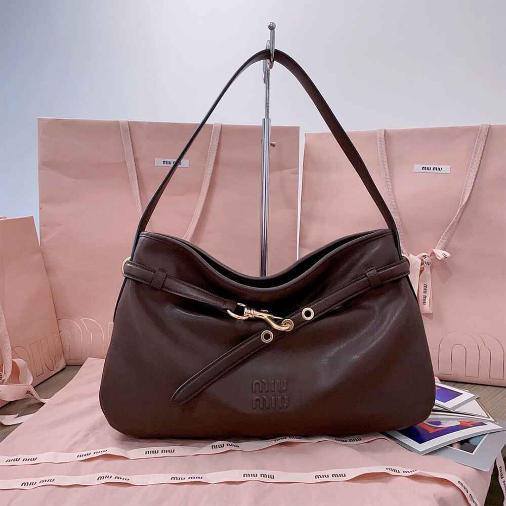 MIUMIU Medium Aventure nappa leather bag(HIGH-END GRADE)