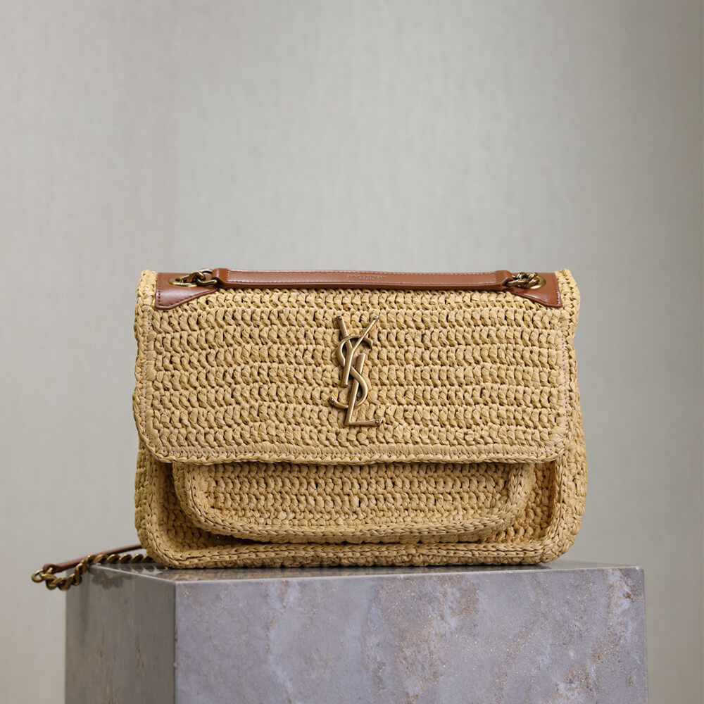 YSL NIKI medium in raffia(HIGH-END GRADE)