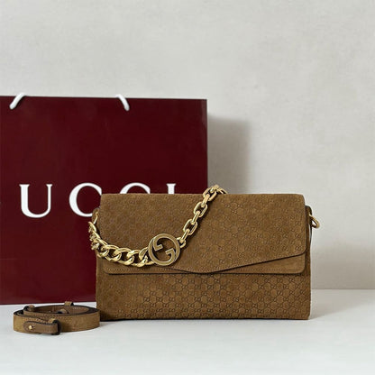 Gucci Medium shoulder bag with chain(HIGH-END GRADE)