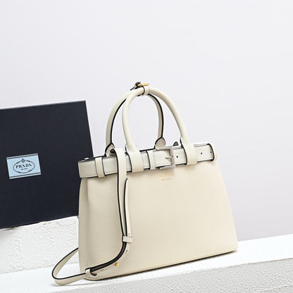 Prada Buckle small leather handbag with belt(high-end grade)
