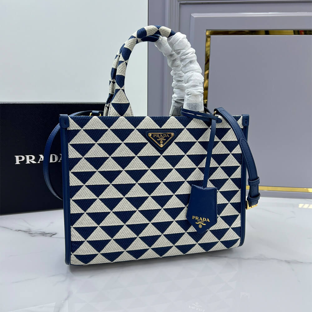 Small Prada Symbole jacquard fabric handbag