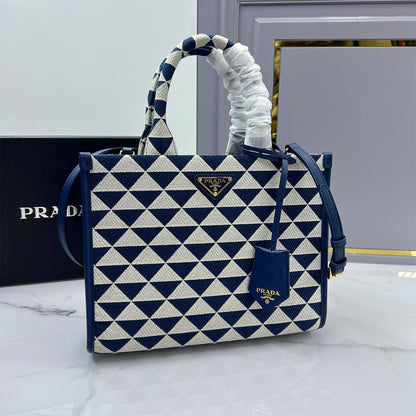 Small Prada Symbole jacquard fabric handbag