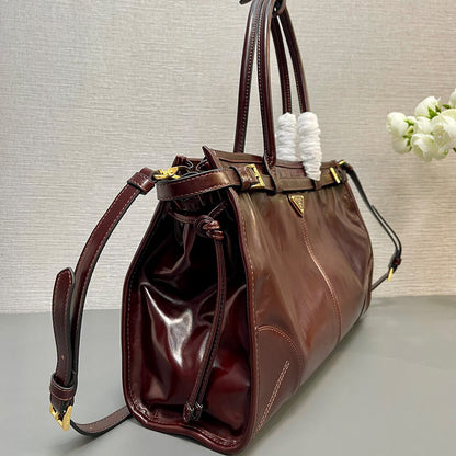 Prada Large leather handbag(high-end grade)