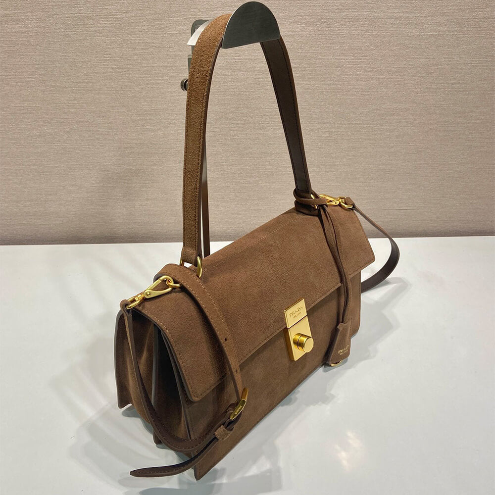 Prada Soft Sound medium suede shoulder bag(high-end grade)