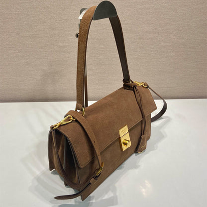 Prada Soft Sound medium suede shoulder bag(high-end grade)