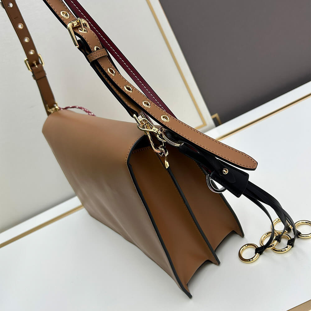 Prada Soft Sound large leather shoulder bag with charms(high-end grade)