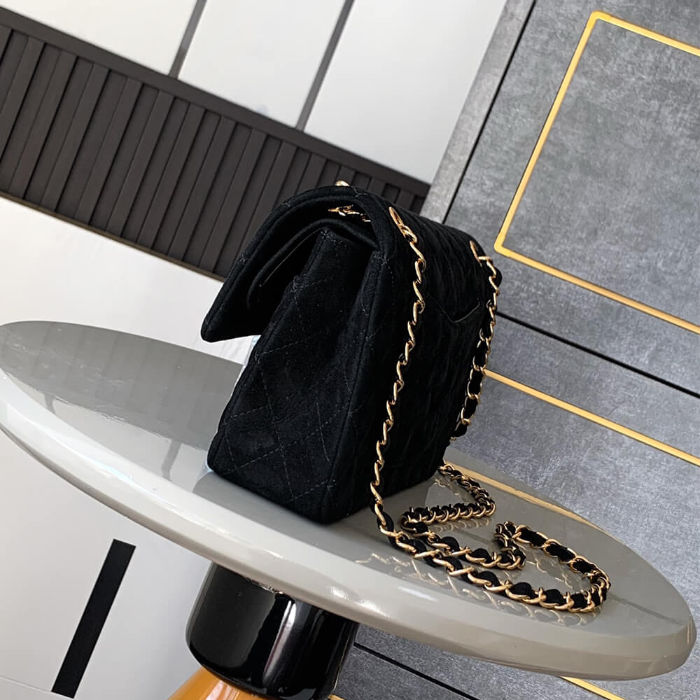 CHANEL Suede Classic Double Flap Handbag(HIGH-END GRADE)