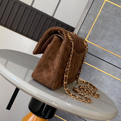 CHANEL Suede Classic Double Flap Handbag(HIGH-END GRADE)