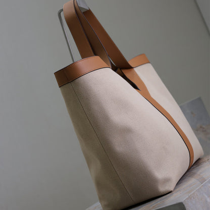 YSL Y TOTE IN CANVAS AND LEATHER(HIGH-END GRADE)