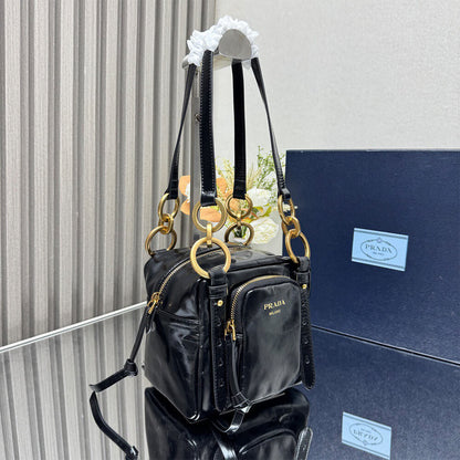 Prada Dangle leather top-handle mini-bag(HIGH-END GRADE)