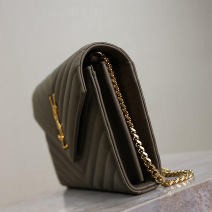 YSL cassandre chain wallet in lambskin