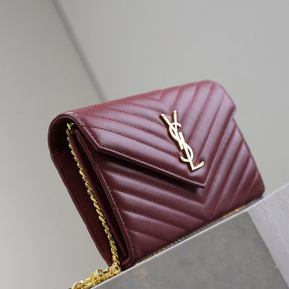 YSL cassandre chain wallet in lambskin