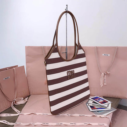 MIUMIU REGULAR IVY canvas and leather bag(HIGH-END GRADE)