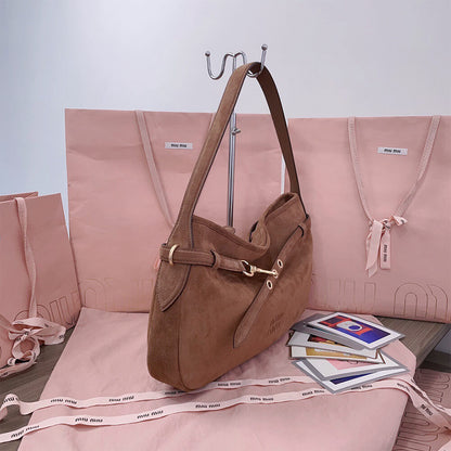MIUMIU Medium Aventure suede bag(HIGH-END GRADE)