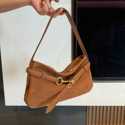 MIUMIU Regular Aventure suede bag(HIGH-END GRADE)