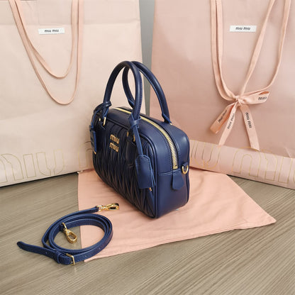 Matelasse nappa leather top-handle bag