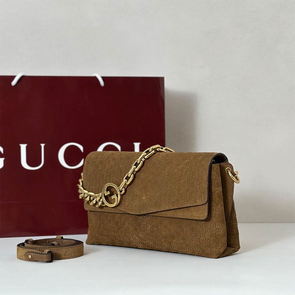 Gucci Medium shoulder bag with chain(HIGH-END GRADE)