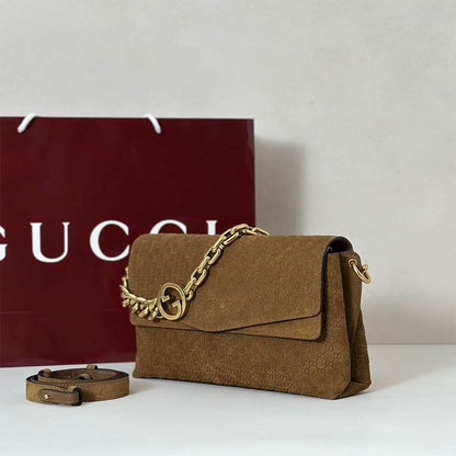 Gucci Medium shoulder bag with chain(HIGH-END GRADE)