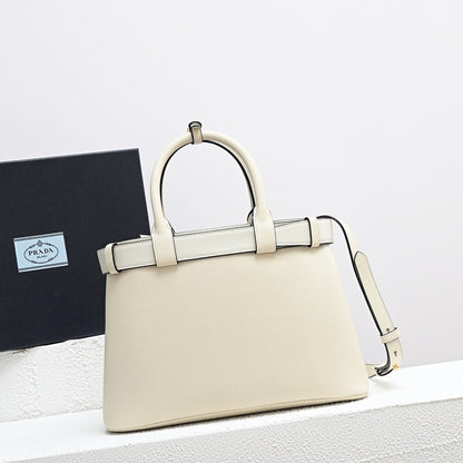 Prada Buckle small leather handbag with belt(high-end grade)