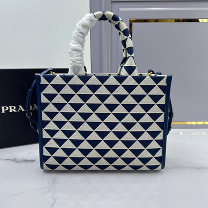 Small Prada Symbole jacquard fabric handbag