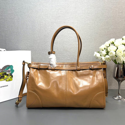 Prada Large leather handbag(high-end grade)