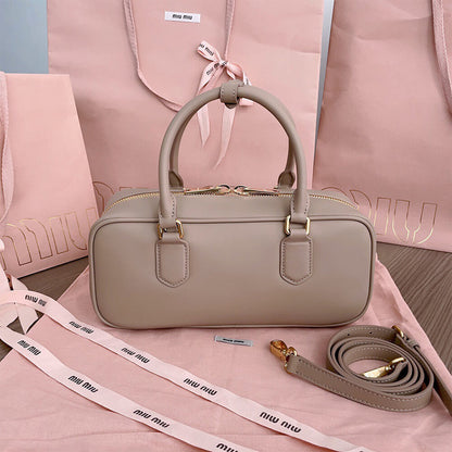 MIUMIU Large Arcadie Leather Bag(HIGH-END GRADE)