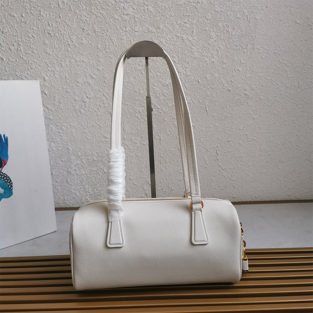 Prada Medium leather top-handle bag with padlock(high-end grade)