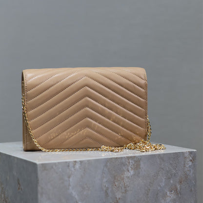 YSL cassandre chain wallet in lambskin