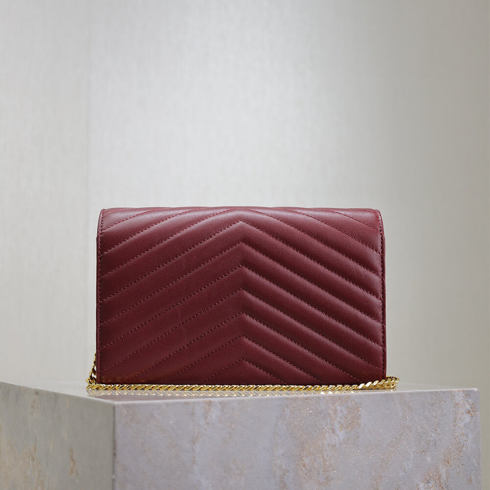 YSL cassandre chain wallet in lambskin