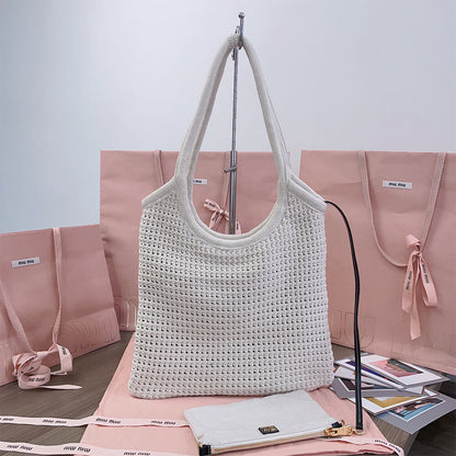 MIUMIU REGULAR IVY canvas and leather bag(HIGH-END GRADE)