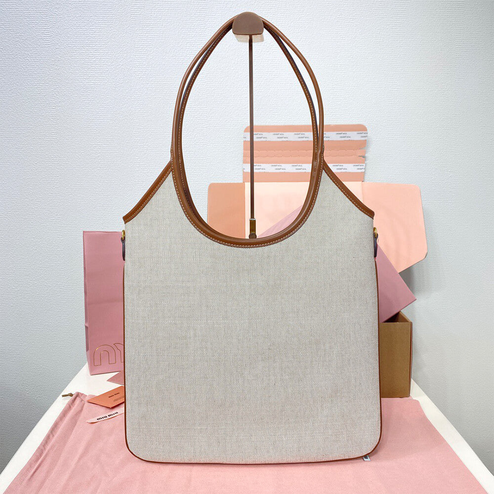 MIUMIU REGULAR IVY canvas and leather bag(HIGH-END GRADE)