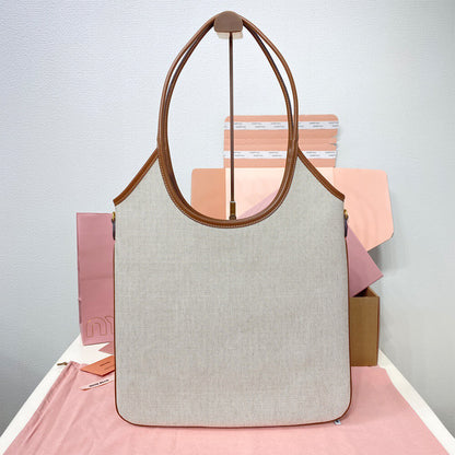MIUMIU REGULAR IVY canvas and leather bag(HIGH-END GRADE)