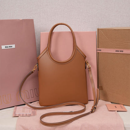 MIUMIU MINI IVY leather handbag(HIGH-END GRADE)