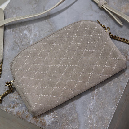 YSL GABY zipped pouch in suede