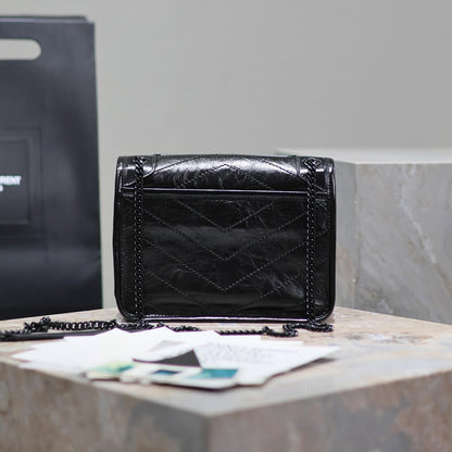 YSL NIKI baby in vintage leather(HIGH-END GRADE)